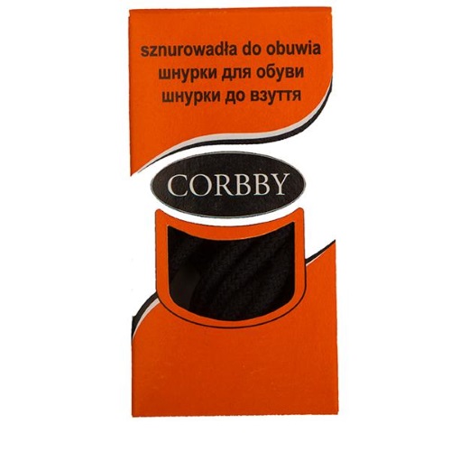 CORBBY Шнурки 90 см круглые тонкие коричневые c пропиткой 5213																